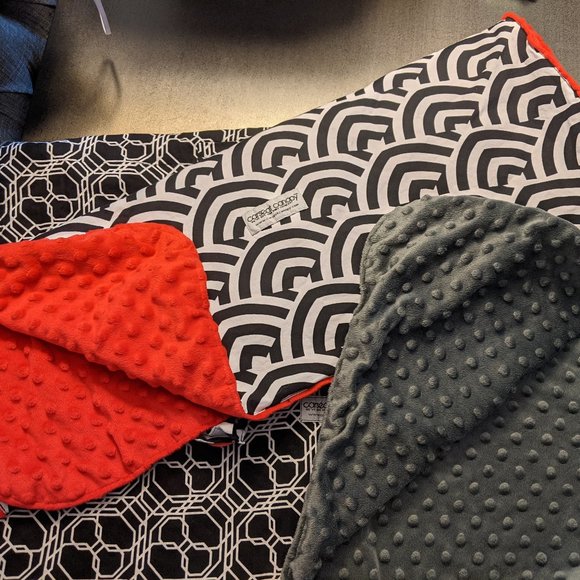 Classic Carseat Canopy Minky-lined Carseat Cover - 2 available red or gray minky - Picture 2 of 10